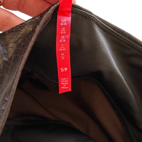 Spanx Faux Leather Croc Shine High Waisted Leggings 20303R Dark Brown Small - Picture 11 of 16